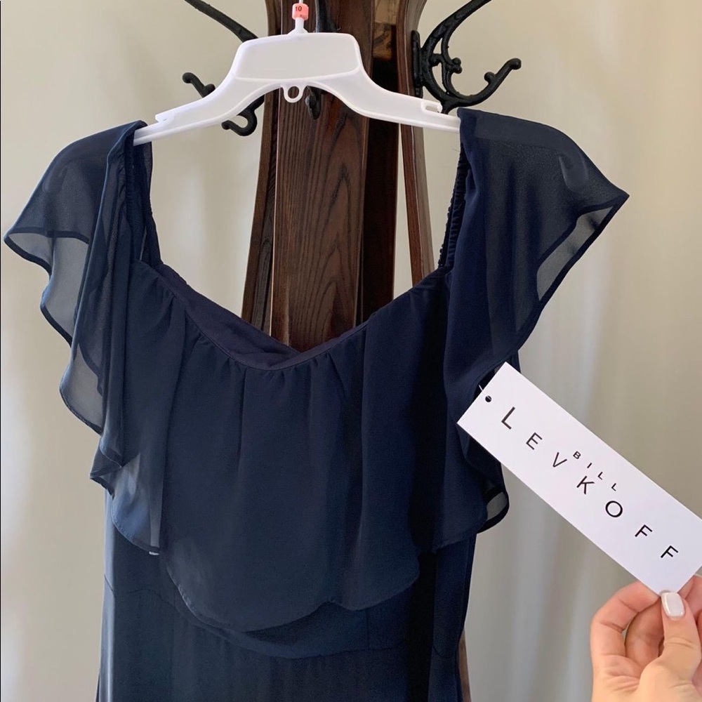 Navy Womens Size 10 Off the Shoulder Formal Dress